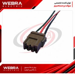سوکت سه خانه پمپ درب پژو قهوه ای